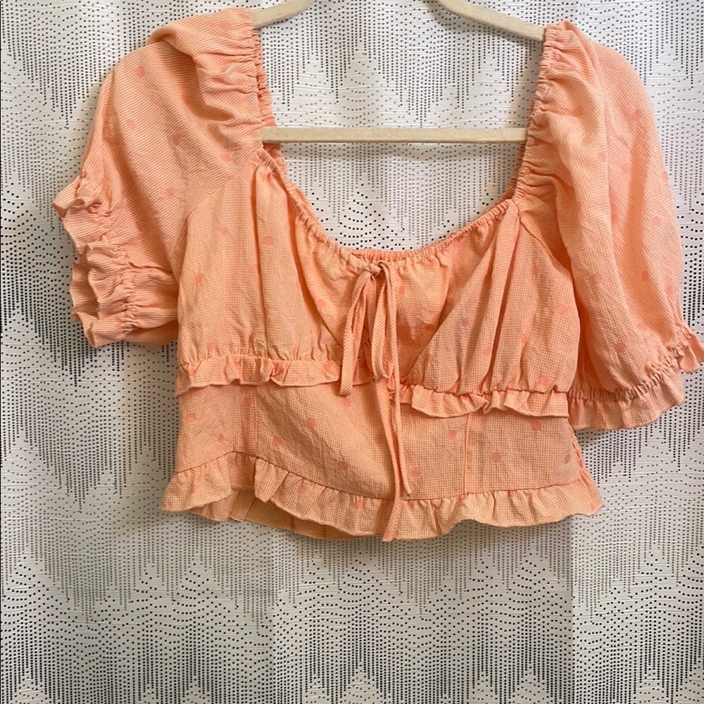 Peach Ruffle Blouse